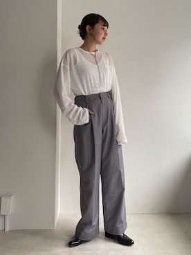 「fredy emue（フレディエミュ）のアイテム（スラックス）」を使った、kurikiさん（レディース・160cm）の春コーディネート