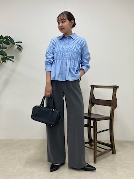 「キレイめコーデ」｜「アイテム（スラックス）」を使った、kurikiさん（レディース・160cm）の夏コーディネート
