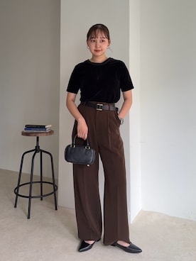 「fredy emue（フレディエミュ）のアイテム（スラックス）」を使った、kurikiさん（レディース・160cm）の夏コーディネート