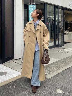 「アイテム（トレンチコート）」を使った、kurikiさん（レディース・160cm）の秋コーディネート
