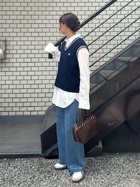 「fredy emue（フレディエミュ）のアイテム（ハンドバッグ）」を使った、kurikiさん（レディース・160cm）の秋コーディネート