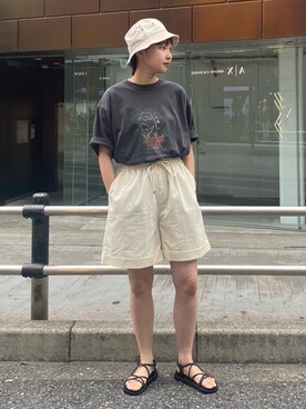 「fredy repit（フレディレピ）のアイテム（帽子）」を使った、kurikiさん（レディース・160cm）の夏コーディネート