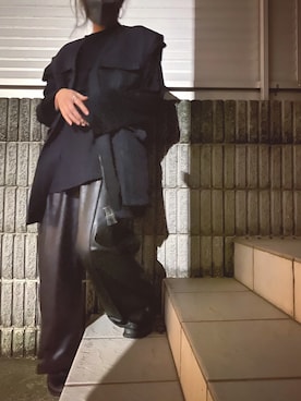 「MAISON SPECIAL（メゾンスペシャル）のアイテム（その他アウター）」を使った、suさん（レディース・153cm）の秋コーディネート