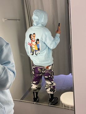 「H&M（エイチ・アンド・エム）のアイテム（パーカー）」を使った、ゆうがさん（メンズ・168cm）の秋コーディネート
