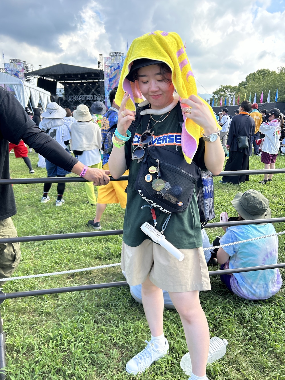 「ZOZOMARKETのアイテム（その他パンツ、ベージュ系）」を使った、AYUMIさん（レディース・159cm）の夏コーディネートの1枚目の写真