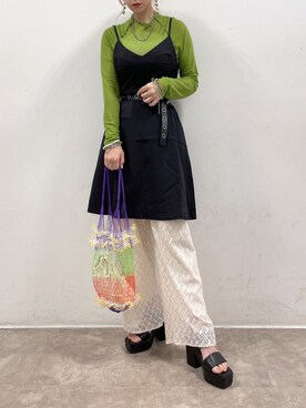 「sango（sango）のアイテム（パンツ）」を使った、𝘺𝘶𝘮𝘪さん（レディース・152cm）の夏コーディネート