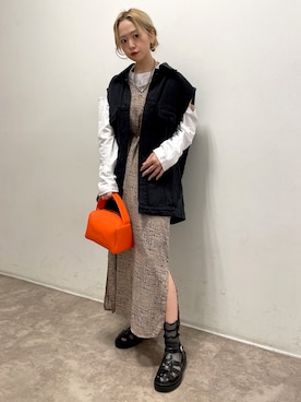 「sango（sango）のアイテム（ワンピース/ドレス）」を使った、𝘺𝘶𝘮𝘪さん（レディース・152cm）の春コーディネート