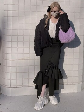 「sango（sango）のアイテム（トップス）」を使った、𝘺𝘶𝘮𝘪さん（レディース・152cm）の冬コーディネート