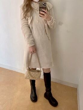 「sango（sango）のアイテム（トップス）」を使った、𝘺𝘶𝘮𝘪さん（レディース・152cm）の春コーディネート