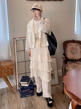 「sango（sango）のアイテム（パンツ）」を使った、𝘺𝘶𝘮𝘪さん（レディース・152cm）の夏コーディネート