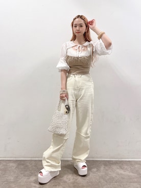 「WC（ダブル シー）のアイテム（ヘアアクセサリー）」を使った、𝘺𝘶𝘮𝘪さん（レディース・152cm）の夏コーディネート