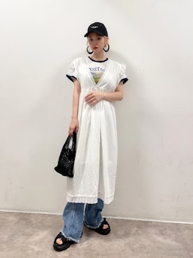 「真夏のアクティブスタイル」｜「アイテム（ワンピース/ドレス）」を使った、𝘺𝘶𝘮𝘪さん（レディース・152cm）の夏コーディネート