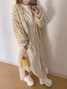 「sango（sango）のアイテム（バッグ）」を使った、𝘺𝘶𝘮𝘪さん（レディース・152cm）の冬コーディネート