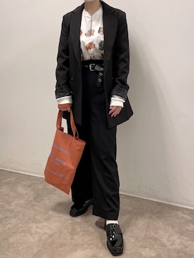 「はじめましてコーデ」｜「アイテム（ジャケット/アウター）」を使った、𝘺𝘶𝘮𝘪さん（レディース・152cm）の春コーディネート