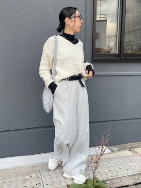 「CLEA（クレア）のアイテム（トップス）」を使った、ryoさん（レディース・160cm）の秋コーディネート