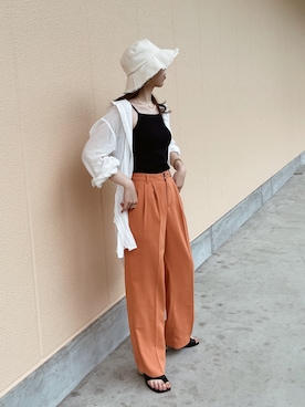 「Ungrid（アングリッド）のジュートヒールサンダル（サンダル）」を使った、ryoさん（レディース・160cm）の夏コーディネート