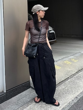 「アイテム（ショルダーバッグ）」を使った、ryoさん（レディース・160cm）の夏コーディネート