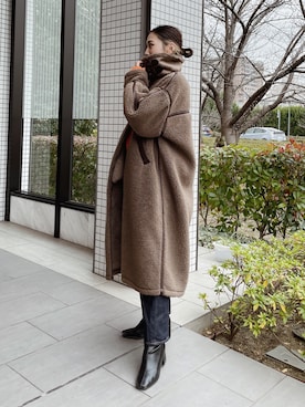 「Ungrid（アングリッド）のアイテム（ムートンコート）」を使った、ryoさん（レディース・160cm）の冬コーディネート