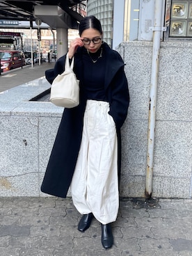 「マイベストコーデ2022」｜「アイテム（Tシャツ/カットソー）」を使った、ryoさん（レディース・160cm）の冬コーディネート