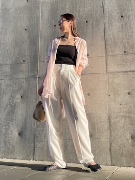 「Ungrid（アングリッド）のアイテム（スラックス）」を使った、ryoさん（レディース・160cm）の春コーディネート