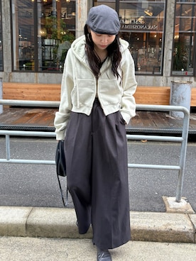 「アイテム（ハンチング/ベレー帽）」を使った、ryoさん（レディース・160cm）の秋コーディネート