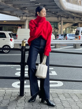 「Ungrid（アングリッド）のアイテム（デニムパンツ）」を使った、ryoさん（レディース・160cm）の秋コーディネート