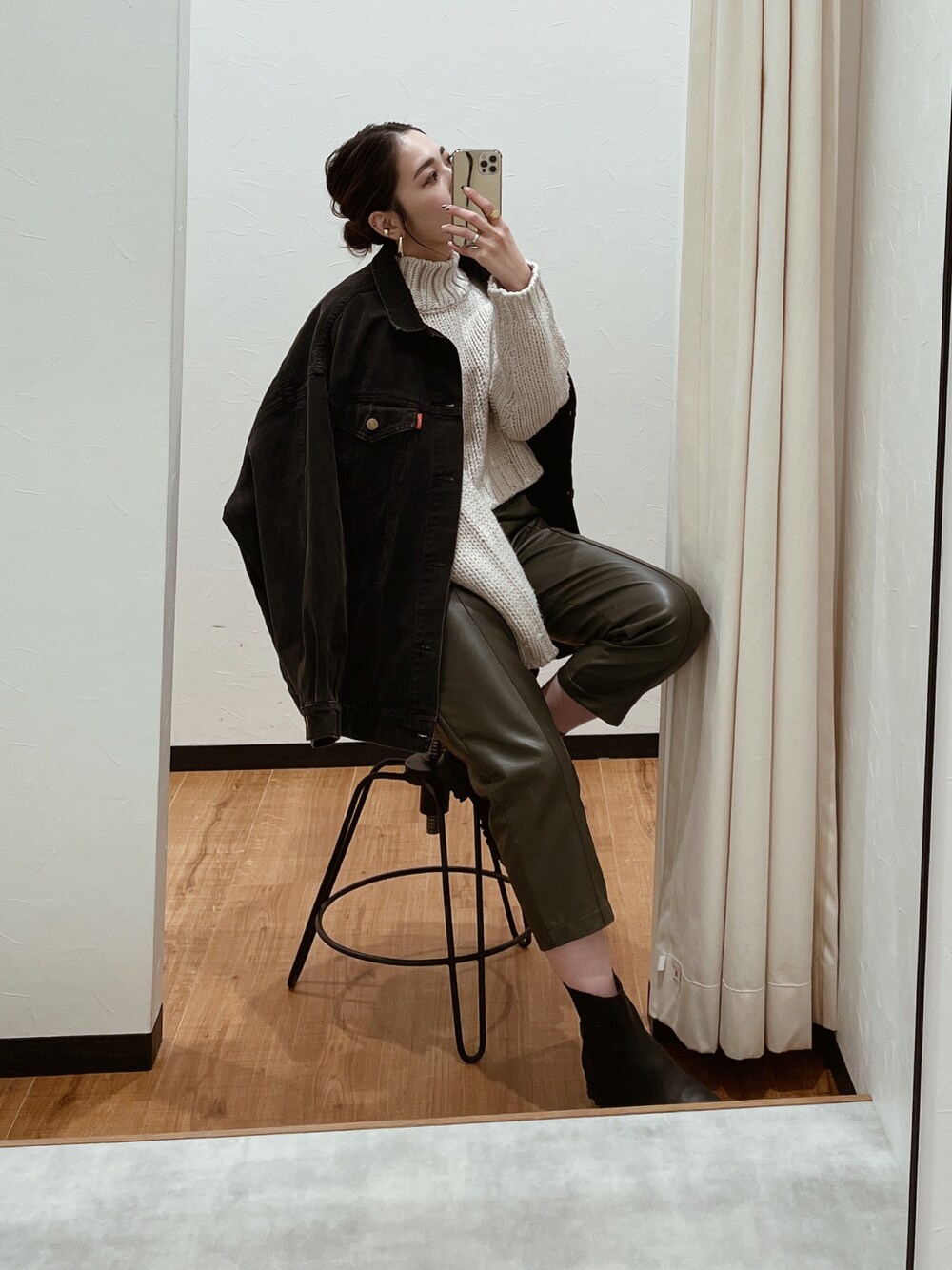 もも２点♡via j ♡ ハイネックショート丈ニット CANAL JEAN（キャナルジーン）の「via j(ヴィアジェイ) ハイネック