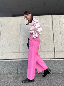 「Ungrid（アングリッド）のアイテム（スラックス）」を使った、ryoさん（レディース・160cm）の冬コーディネート