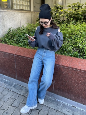 「春服デビュー宣言」｜「アイテム（ニットキャップ/ビーニー）」を使った、ryoさん（レディース・160cm）の春コーディネート
