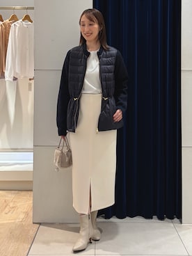 「アイテム（ダウンジャケット/コート）」を使った、nol ikeoさん（レディース・160cm）の秋コーディネート