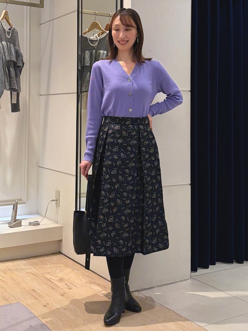 セール】ウォッシャブル花柄ジャガードタックスカート（スカート