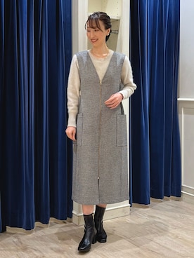 「チドリ柄」｜nol ikeoさん（レディース・160cm）の冬コーディネート