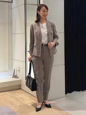 「アイテム（ノーカラージャケット）」を使った、nol ikeoさん（レディース・160cm）の夏コーディネート
