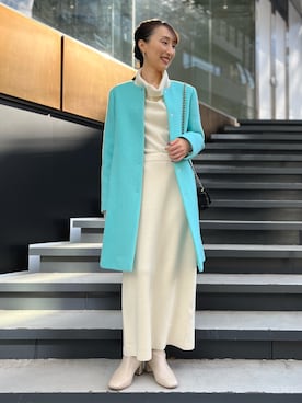 「カラーコート」｜nol ikeoさん（レディース・160cm）の冬コーディネート