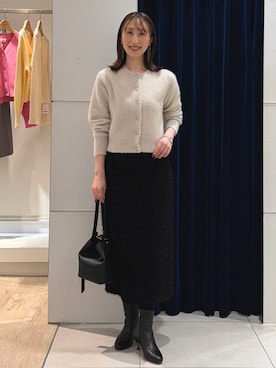 「アイテム（ピアス（両耳用））」を使った、nol ikeoさん（レディース・160cm）の冬コーディネート