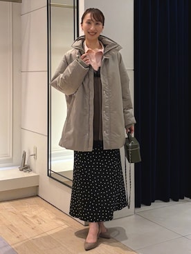 「grace grace （グラスグラス）の【grace grace/グラスグラス】スリムGピアス（ピアス（両耳用）、ゴールド系）」を使った、nol ikeoさん（レディース・160cm）の秋コーディネート