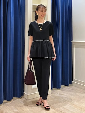 「アイテム（イヤリング、ゴールド系）」を使った、nol ikeoさん（レディース・160cm）の夏コーディネート