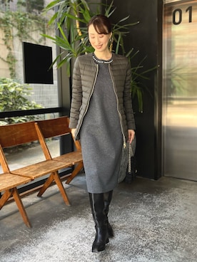 「TATRAS」｜「アイテム（ワンピース/ドレス）」を使った、nol ikeoさん（レディース・160cm）の冬コーディネート