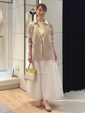 「NOLLEY’S（ノーリーズ）のアイテム」を使った、nol ikeoさん（レディース・160cm）の春コーディネート