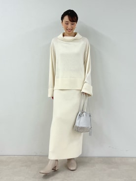 「ニットアップ」｜「アイテム（ブーツ）」を使った、nol ikeoさん（レディース・160cm）の冬コーディネート