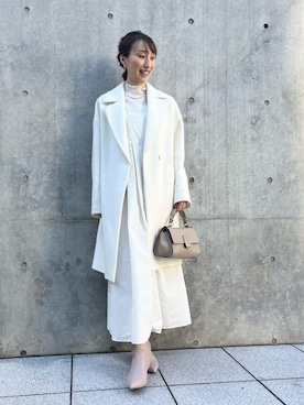 「NOLLEY’S Sophi（ノーリーズソフィ）のアイテム（チェスターコート）」を使った、nol ikeoさん（レディース・160cm）の冬コーディネート