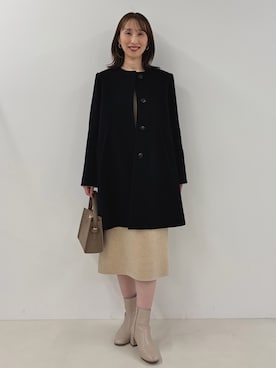「アイテム（ノーカラーコート）」を使った、nol ikeoさん（レディース・160cm）の秋コーディネート