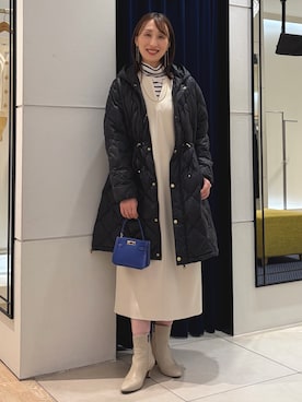 「アイテム（イヤリング）」を使った、nol ikeoさん（レディース・160cm）の冬コーディネート