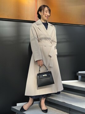 「春コート」｜「アイテム（その他アウター）」を使った、nol ikeoさん（レディース・160cm）の冬コーディネート