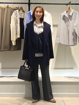 「モノトーン」｜「アイテム（その他アウター）」を使った、nol ikeoさん（レディース・160cm）の秋コーディネート