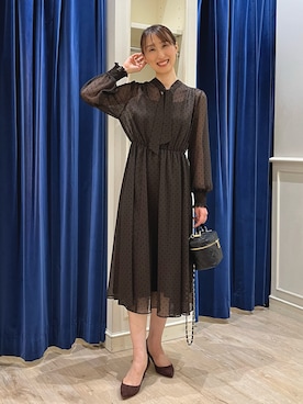 「ボウタイ」｜「アイテム（アクセサリー）」を使った、nol ikeoさん（レディース・160cm）の秋コーディネート