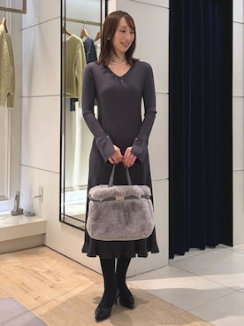 「アイテム（イヤリング）」を使った、nol ikeoさん（レディース・160cm）の冬コーディネート