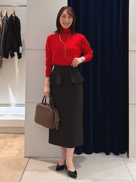 「アイテム（ボストンバッグ）」を使った、nol ikeoさん（レディース・160cm）の秋コーディネート