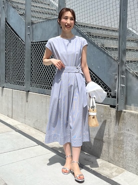 「ショート丈」｜「アイテム（テーラードジャケット、ホワイト系）」を使った、nol ikeoさん（レディース・160cm）の春コーディネート