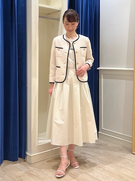 「タフタスカート」｜「アイテム（ジャケット/アウター）」を使った、nol ikeoさん（レディース・160cm）の春コーディネート